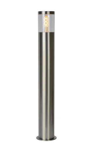 Парковый светильник Fedor 14899/80/12 Lucide уличный IP44 хром 1 лампа, плафон прозрачный в стиле современный E27