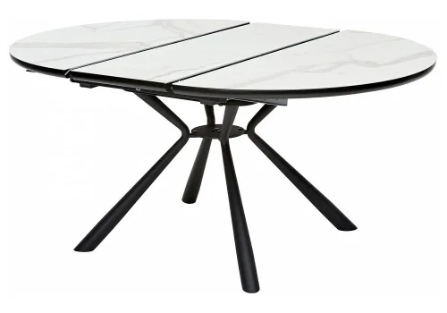 Стеклянный стол Voland bianco TL-45 испанская керамика / black / белый мрамор 378550 Woodville столешница белая из камень фото 4