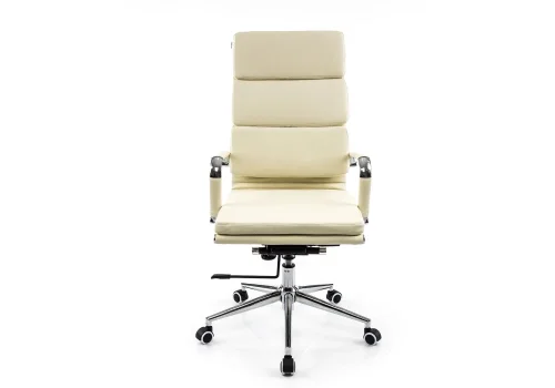 Компьютерное кресло Samora кремовое 1717 Woodville, кремовый/искусственная кожа, ножки/металл/хром, размеры - *1220***640*640 фото 2