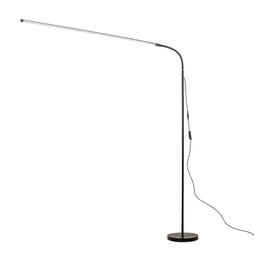 Торшер LED Mild 4515-1F Favourite изогнутый чёрный на 1 лампу, основание чёрное в стиле классический 