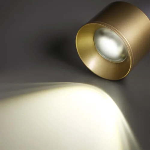 Светильник накладной LED Patera 358669 Novotech золотой на 1 лампу, основание золотое в стиле хай-тек круглый фото 4