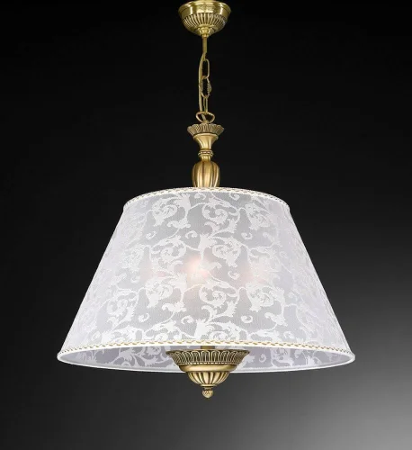 Люстра подвесная  L 8270/60 Reccagni Angelo белая на 5 ламп, основание античное бронза в стиле классический 