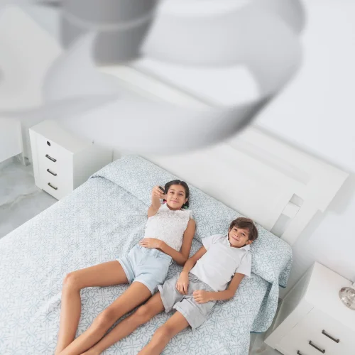 Люстра c вентилятором LED Rose 8705 Mantra белая на 1 лампу, основание белое в стиле современный с пультом фото 4