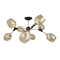 Люстра потолочная Seppia A4211PL-8BK Arte Lamp янтарная на 8 ламп, основание чёрное в стиле современный классический 