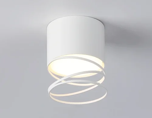 Светильник накладной TN71103 Ambrella light белый 1 лампа, основание белое в стиле хай-тек современный круглый фото 4