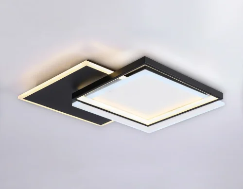 Светильник потолочный LED с пультом FA7723 Ambrella light белый чёрный 1 лампа, основание белое в стиле современный хай-тек с пультом фото 4