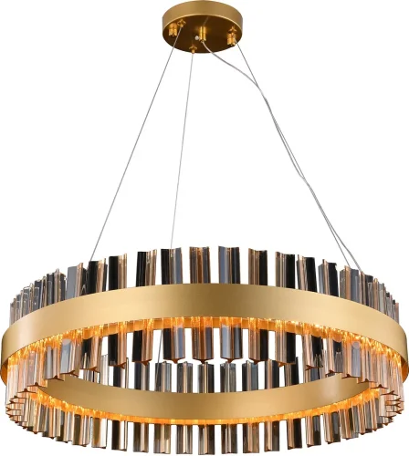 Люстра подвесная LED Marquis 4263-6P Favourite янтарная на 6 ламп, основание золотое в стиле современный 