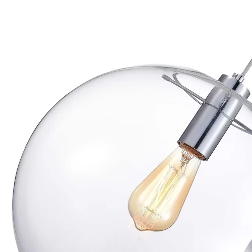 Светильник подвесной Noor SL1056.103.01 ST-Luce прозрачный 1 лампа, основание хром в стиле современный шар фото 2