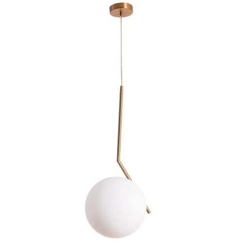 Светильник подвесной Bolla-Unica A1922SP-1AB Arte Lamp белый на 1 лампу, основание античное бронза в стиле современный шар