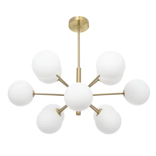 Люстра на штанге Tonga CL212183 Citilux белая на 12 ламп, основание бронзовое в стиле современный молекула шар фото 6