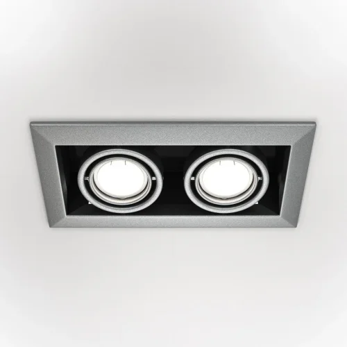 Светильник карданный Metal DL008-2-02-S Maytoni серебряный 2 лампы, основание серебряное в стиле модерн  фото 4