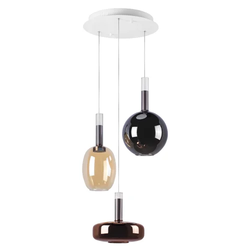 Светильник подвесной LED Disco 792139 Lightstar разноцветный на 3 лампы, основание белое в стиле современный каскад