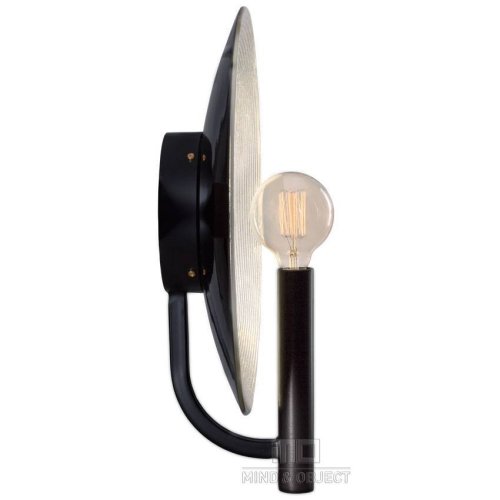 Бра лофт Orbis 091-176 Sun-Lumen серебряный на 1 лампа, основание чёрное в стиле лофт  фото 3
