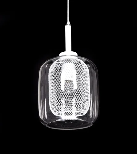 Светильник подвесной Bessa LDP 11337 WT Lumina Deco прозрачный белый 1 лампа, основание белое в стиле современный лофт  фото 5