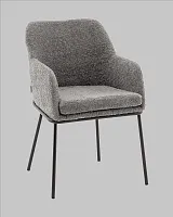 Стул с подлокотниками Кози new ткань букле тёмно-серый УТ000040878 Stool Group, серый/букле, ножки/металл/чёрный, размеры - *****
