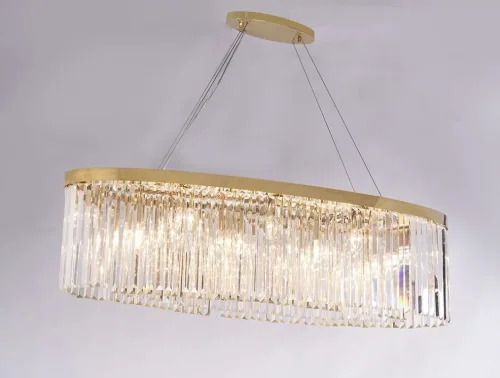 Люстра подвесная 10119+7/S gold Newport прозрачная на 16 ламп, основание золотое в стиле современный 