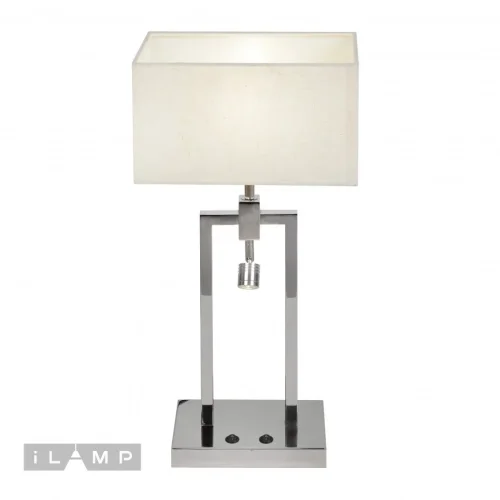 Настольная лампа Play TJ002 CR iLamp белая 1 лампа, основание хром металл в стиле современный американский для чтения