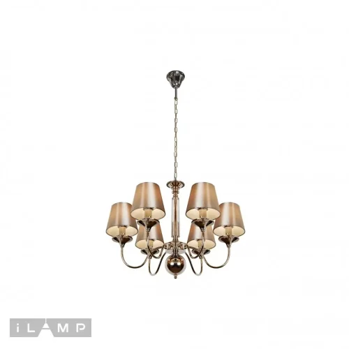 Люстра подвесная Rolling P2406-6 Nickel iLamp коричневая на 6 ламп, основание никель в стиле классический современный фото 2 Люстра подвесная Rolling P2406-6 Nickel iLamp коричневая на 6 ламп, основание никель в стиле классический современный фото 2