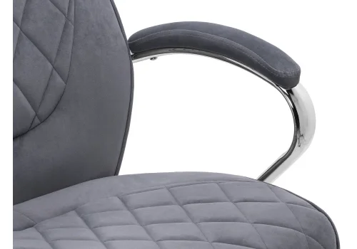 Компьютерное кресло Monte dark grey 11905 Woodville, серый/велюр, ножки/металл/хром, размеры - *1250***650*720 фото 9
