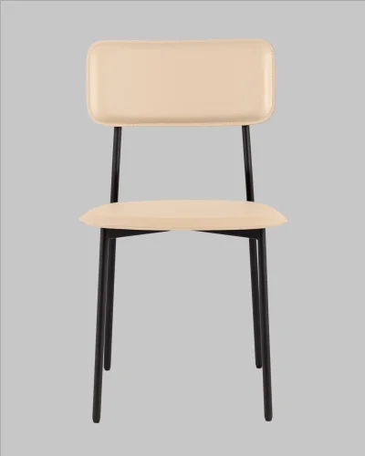 Стул обеденный Mikkie, бежевый УТ000039227 Stool Group, бежевый/экокожа, ножки/металл/чёрный, размеры - *830***460*470 фото 2
