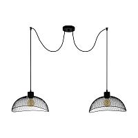 Светильник подвесной лофт Pompeya 43306 Eglo чёрный 2 лампы, основание чёрное в стиле лофт 