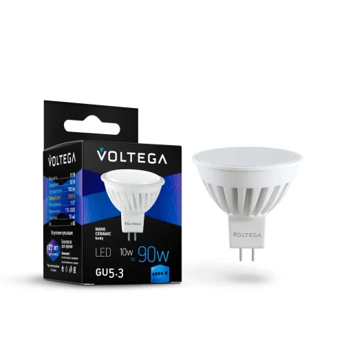Лампа LED Ceramics 7075 Voltega VG1-S1GU5.3cold10W-C  GU5.3 10вт