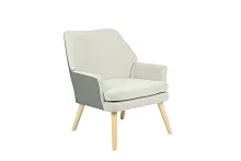 Кресло Харви серый с серой экокожей, деревянные ножки УТ000040121 Stool Group, серый/экокожа шенилл, ножки/массив гевеи/бежевый, размеры - *825****мм