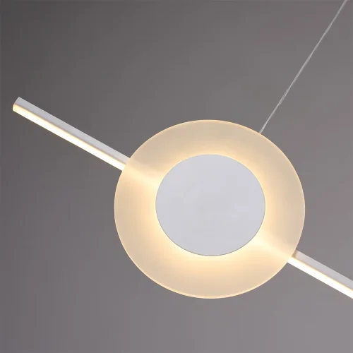 Светильник подвесной LED с пультом Mizuki 5614/28L Lumion белый 1 лампа, основание белое в стиле хай-тек трубочки фото 2