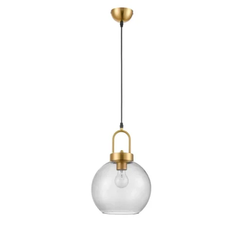 Светильник подвесной Cloe VL5414P11 Vele Luce серый чёрный на 1 лампу, основание золотое в стиле современный шар фото 3