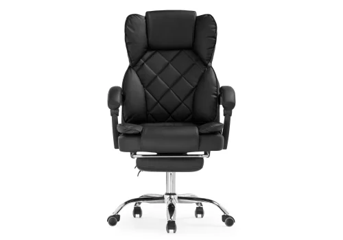 Компьютерное кресло Kolson black 15341 Woodville, чёрный/экокожа, ножки/металл/хром, размеры - *1240***640*680 фото 3