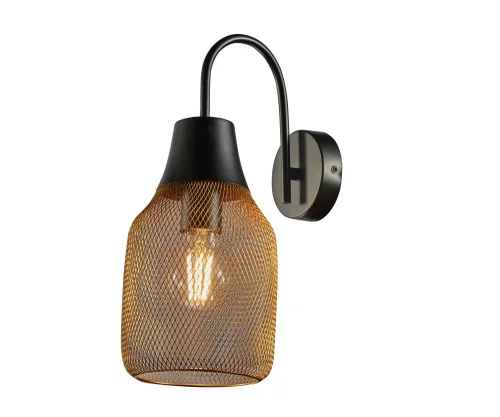 Бра Adalina V11832-1W Moderli золотой на 1 лампу, основание чёрное в стиле современный лофт 