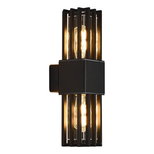 Настенный светильник уличный Irum SL9018.401.02 ST-Luce уличный IP65 чёрный на 2 лампы, плафон чёрный в стиле современный E27 фото 2
