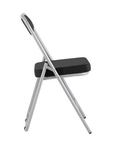 Складной стул Джонни экокожа черный каркас металлик УТ000035369 Stool Group, чёрный/экокожа, ножки/металл/серый, размеры - ****450*495 фото 4