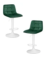 Стул барный набор 2 шт. SET-2 5017_WhiteBase-LM TAILOR WHITE, цвет сиденья зеленый велюр (MJ9-88), цвет основания белый Dobrin, /велюр, ножки/металл/белый, размеры - 920*1130***470*490 Стул барный набор 2 шт. SET-2 5017_WhiteBase-LM TAILOR WHITE, цвет сиденья зеленый велюр (MJ9-88), цвет основания белый Dobrin, /велюр, ножки/металл/белый, размеры - 920*1130***470*490