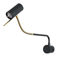 Бра LED Sulafat A2423AP-5PB Arte Lamp чёрный 1 лампа, основание чёрное в стиле хай-тек современный гибкая ножка для чтения