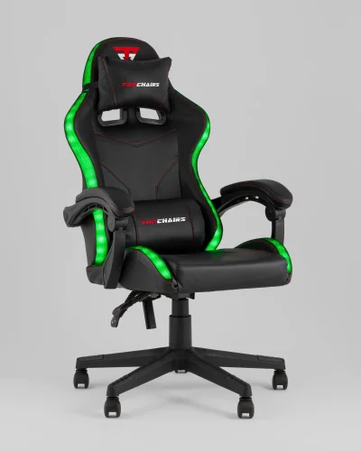 Кресло спортивное TopChairs Druid, черный УТ000039467 Stool Group, чёрный/экокожа, ножки/полимер/чёрный, размеры - 1250*1350***490*470 фото 10