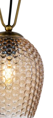 Светильник подвесной Armonia V000084 Indigo янтарный 1 лампа, основание латунь в стиле классический выдувное фото 3