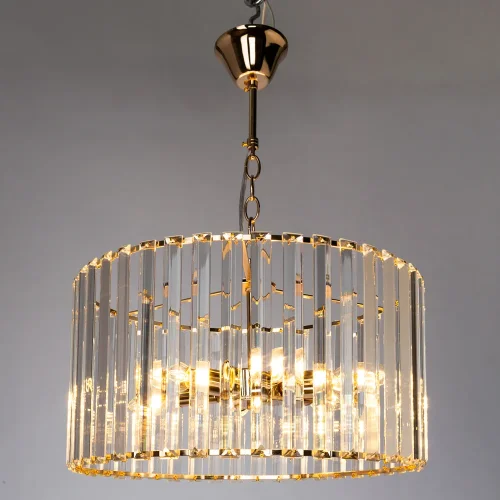 Люстра подвесная Pollux A1033LM-6GO Arte Lamp прозрачная на 6 ламп, основание золотое в стиле классический  фото 2