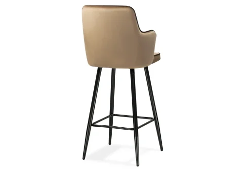 Барный стул Feona dark beige 15072 Woodville, бежевый/велюр, ножки/металл/чёрный, размеры - ****520*540 фото 4