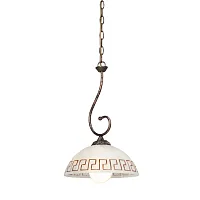 Светильник подвесной V3322/1S Vitaluce белый на 1 лампу, основание коричневое в стиле классический Светильник подвесной V3322/1S Vitaluce белый на 1 лампу, основание коричневое в стиле классический