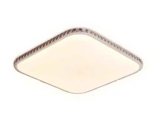Светильник потолочный LED с пультом Orbital Crystal FF75 Ambrella light белый на 1 лампу, основание белое в стиле хай-тек современный тарелка с пультом квадраты фото 2