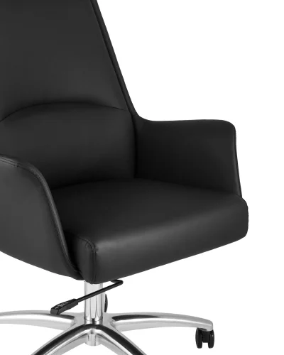 Кресло руководителя TopChairs Viking, черное УТ000003902 Stool Group, чёрный/экокожа, ножки/металл/хром, размеры - ****700*740 фото 6