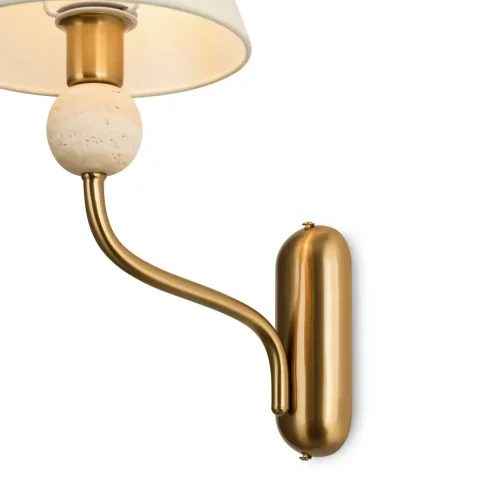 Бра Aurelia FR2058WL-01BS Freya белый на 1 лампу, основание латунь в стиле классический кантри американский фото 6