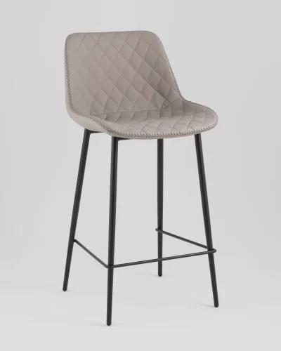 Стул барный Arch, экокожа, серый УТ000039351 Stool Group, серый/экокожа, ножки//чёрный, размеры - ****435*510