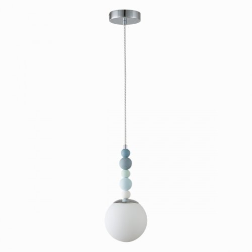 Светильник подвесной Sunday 6525/1 Lumion белый 1 лампа, основание разноцветное хром в стиле современный шар