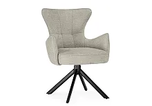 Стул на металлокаркасе Atlanta beige / black 15831 Woodville, бежевый/ткань, ножки/металл/чёрный, размеры - ****590*650мм