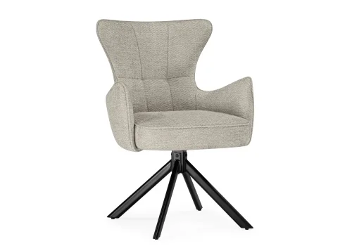 Стул на металлокаркасе Atlanta beige / black 15831 Woodville, бежевый/ткань, ножки/металл/чёрный, размеры - ****590*650мм