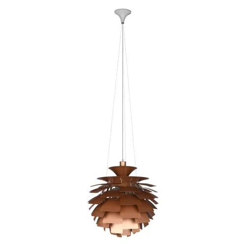 Светильник подвесной Artichoke 10156/600 Brass LOFT IT бронзовый на 3 лампы, основание белое в стиле флористика арт-деко 