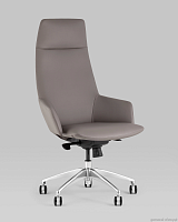 Кресло руководителя TopChairs Bow, серый УТ000038540 Stool Group, /, ножки//хром, размеры - ****700*640