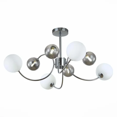 Люстра потолочная Formae SLE220912-08 Evoluce белая на 8 ламп, основание хром в стиле современный шар